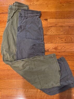 American Eagle Women's Cargo Pants - Olive & Gray